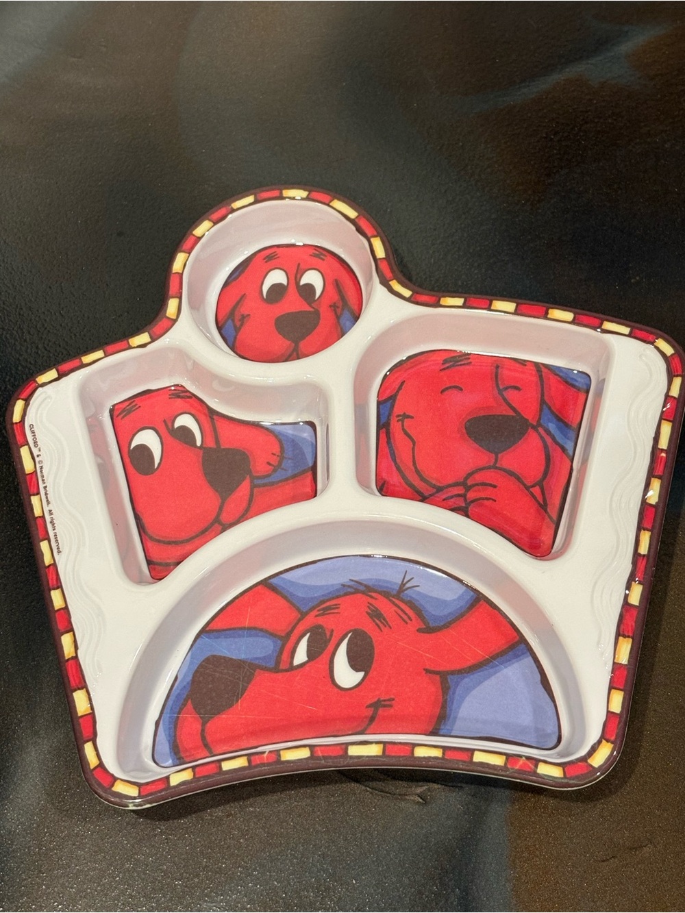 1990s Clifford the Big Red Dog 4-Compartment Plate by Zak Designs Retro Kids